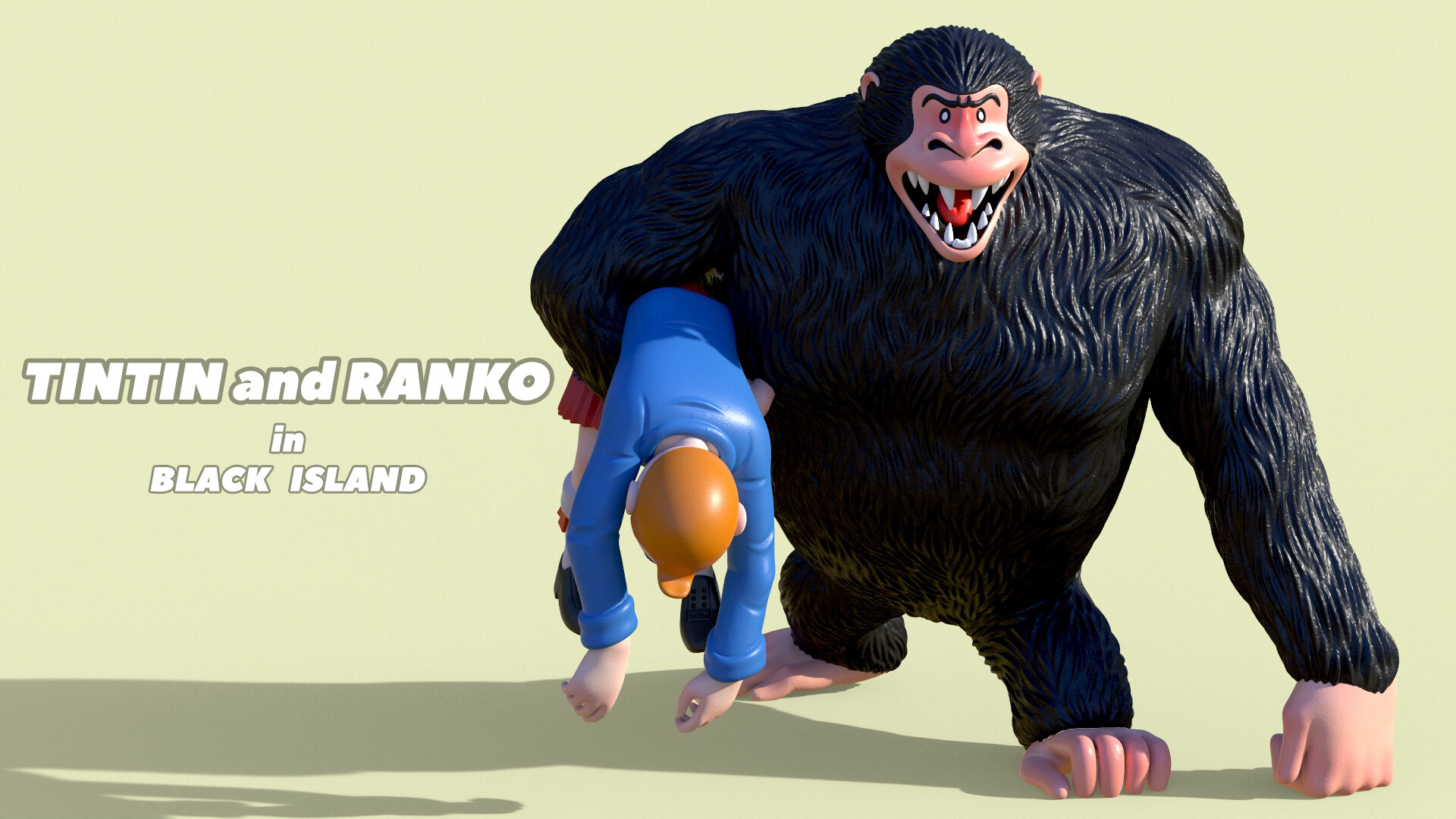 مدل سه بعدی تن تن و رنکو در جزیره سیاه آماده برای پرینت سه بعدی - تصویر 13557