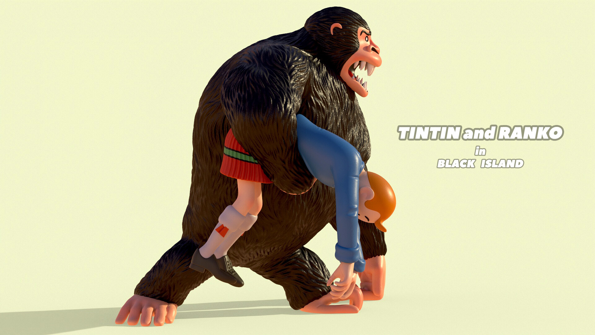 مدل سه بعدی تن تن و رنکو در جزیره سیاه آماده برای پرینت سه بعدی - تصویر 13558