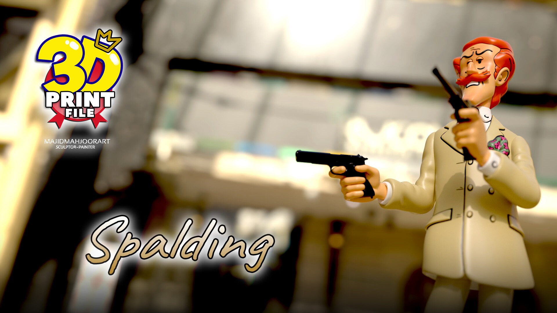 کاراکتر سه بعدی و قابل پرینت اسپالدینگ از سری شخصیتهای کمیک ا تن تن - تصویر 13562