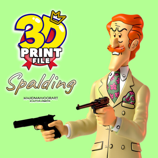 کاراکتر سه بعدی و قابل پرینت اسپالدینگ از سری شخصیتهای کمیک ا تن تن