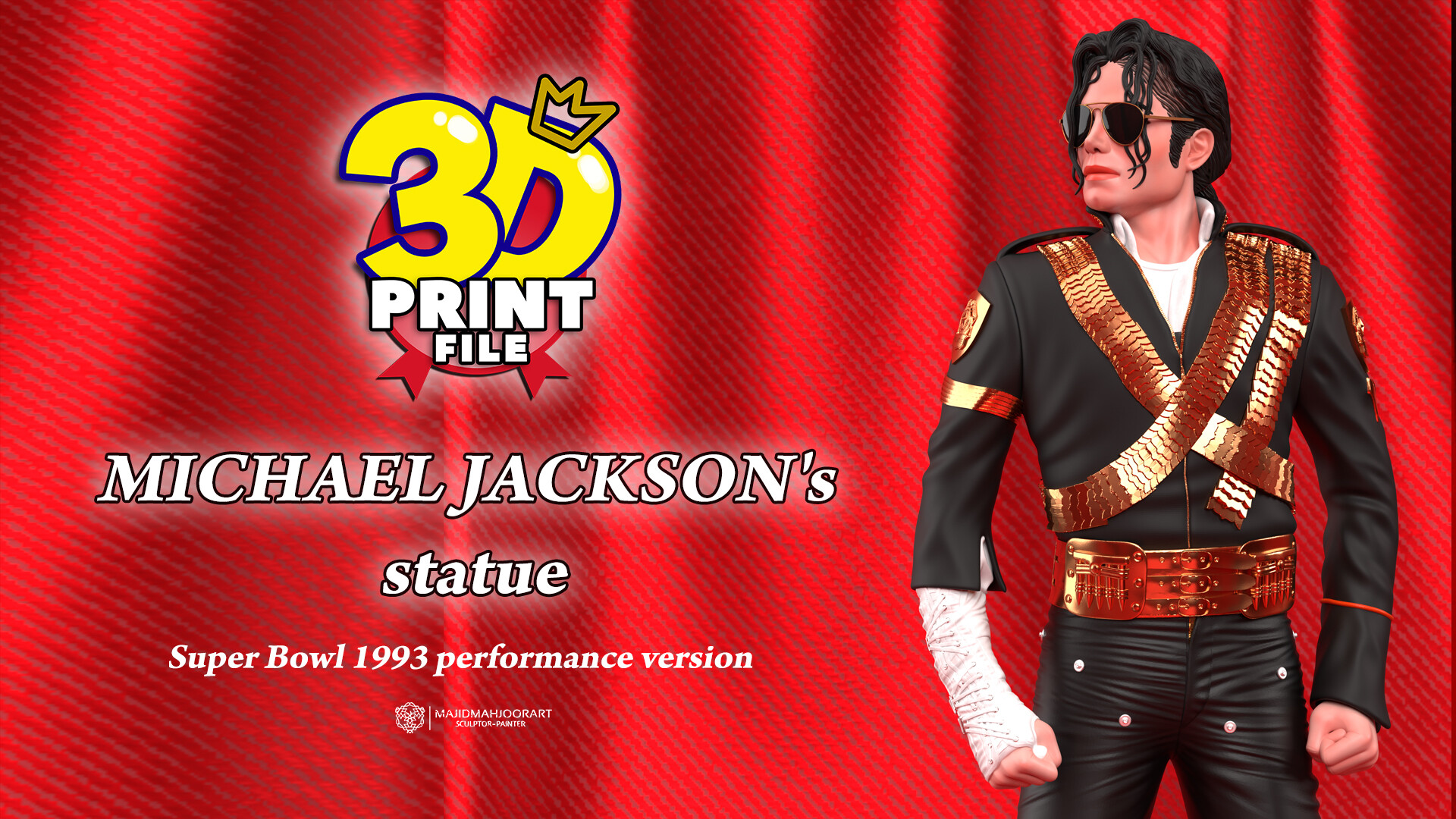3D printable model of Michael Jackson - 1993 Super Bowl performance - تصویر 13705