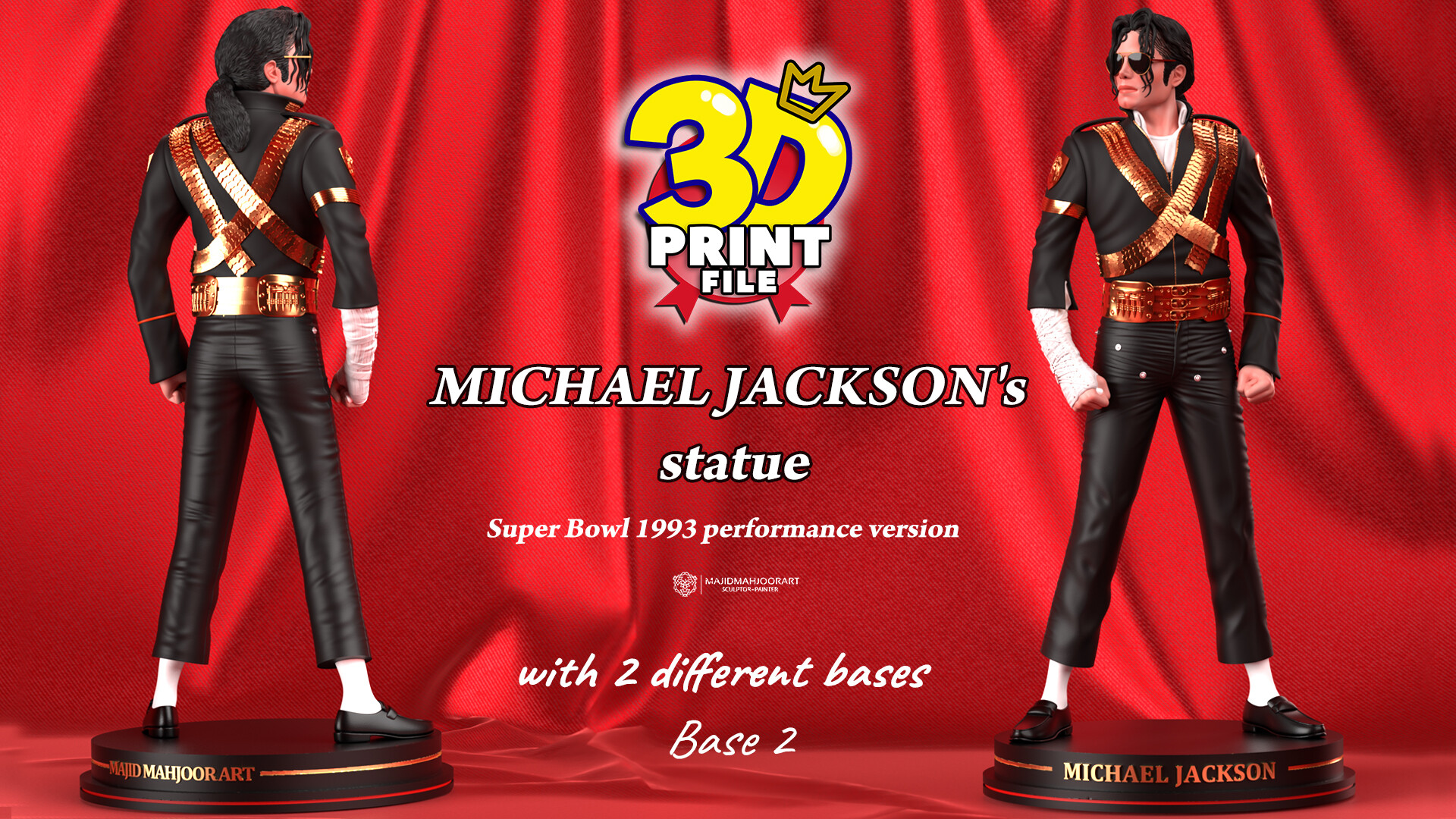 3D printable model of Michael Jackson - 1993 Super Bowl performance - تصویر 13707