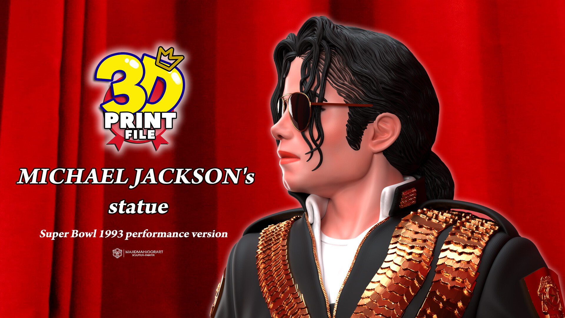 3D printable model of Michael Jackson - 1993 Super Bowl performance - تصویر 13709