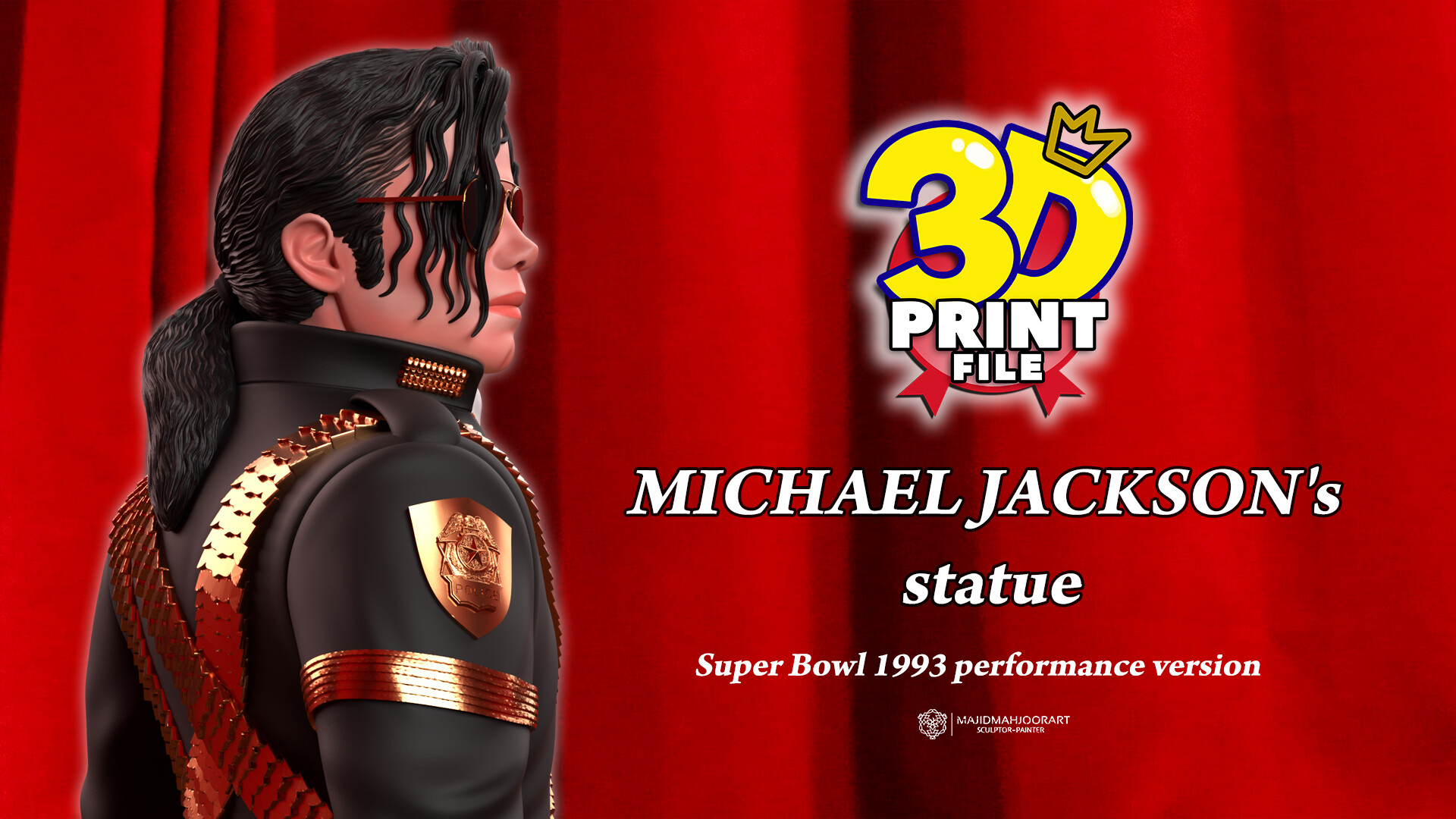 3D printable model of Michael Jackson - 1993 Super Bowl performance - تصویر 13710