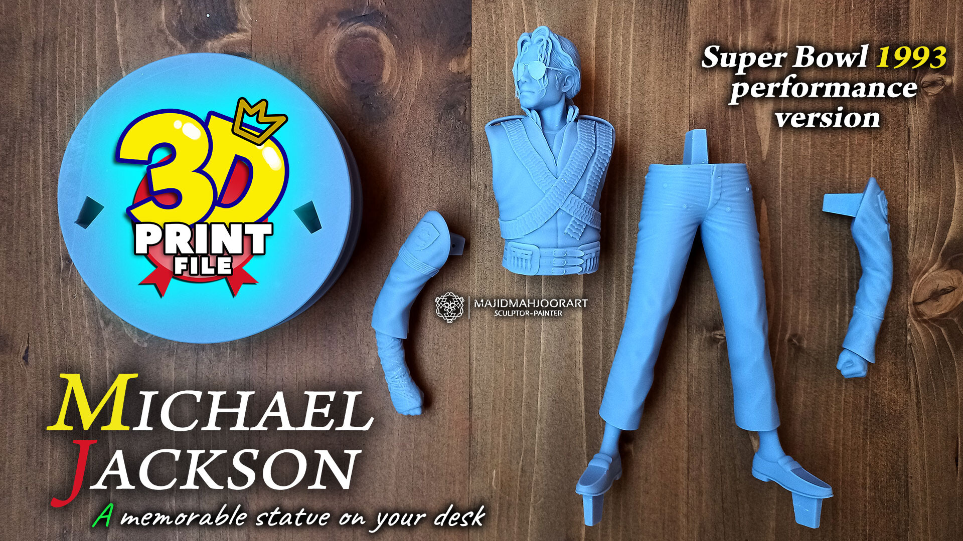 3D printable model of Michael Jackson - 1993 Super Bowl performance - تصویر 13713