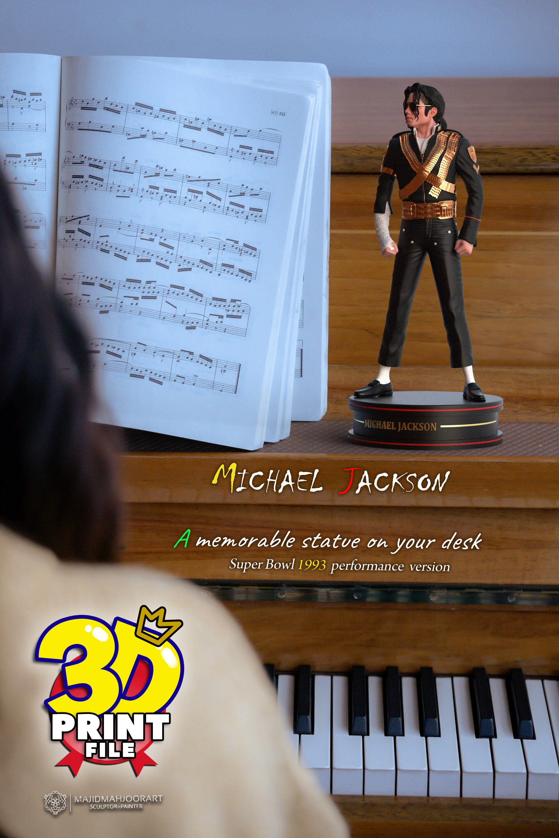 Michael Jackson 3D printable model - 1993 Super Bowl
