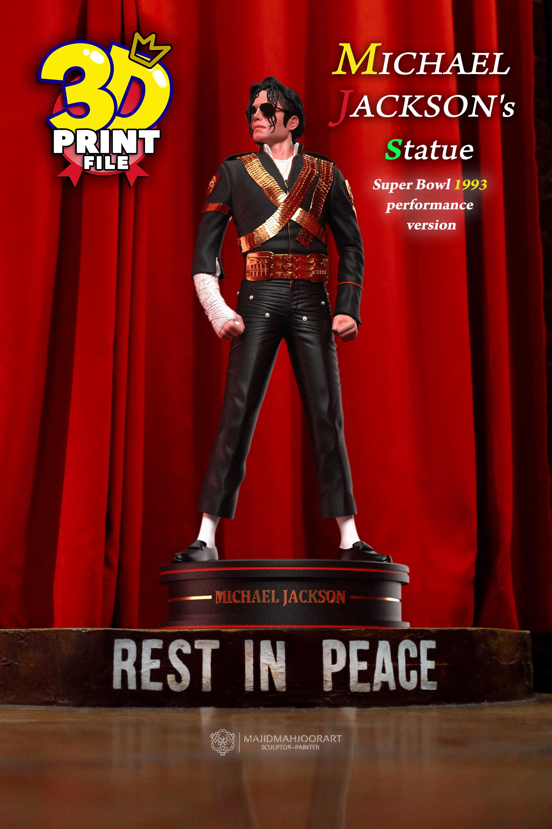 Michael Jackson 3D printable model - 1993 Super Bowl performance - تصویر 13720