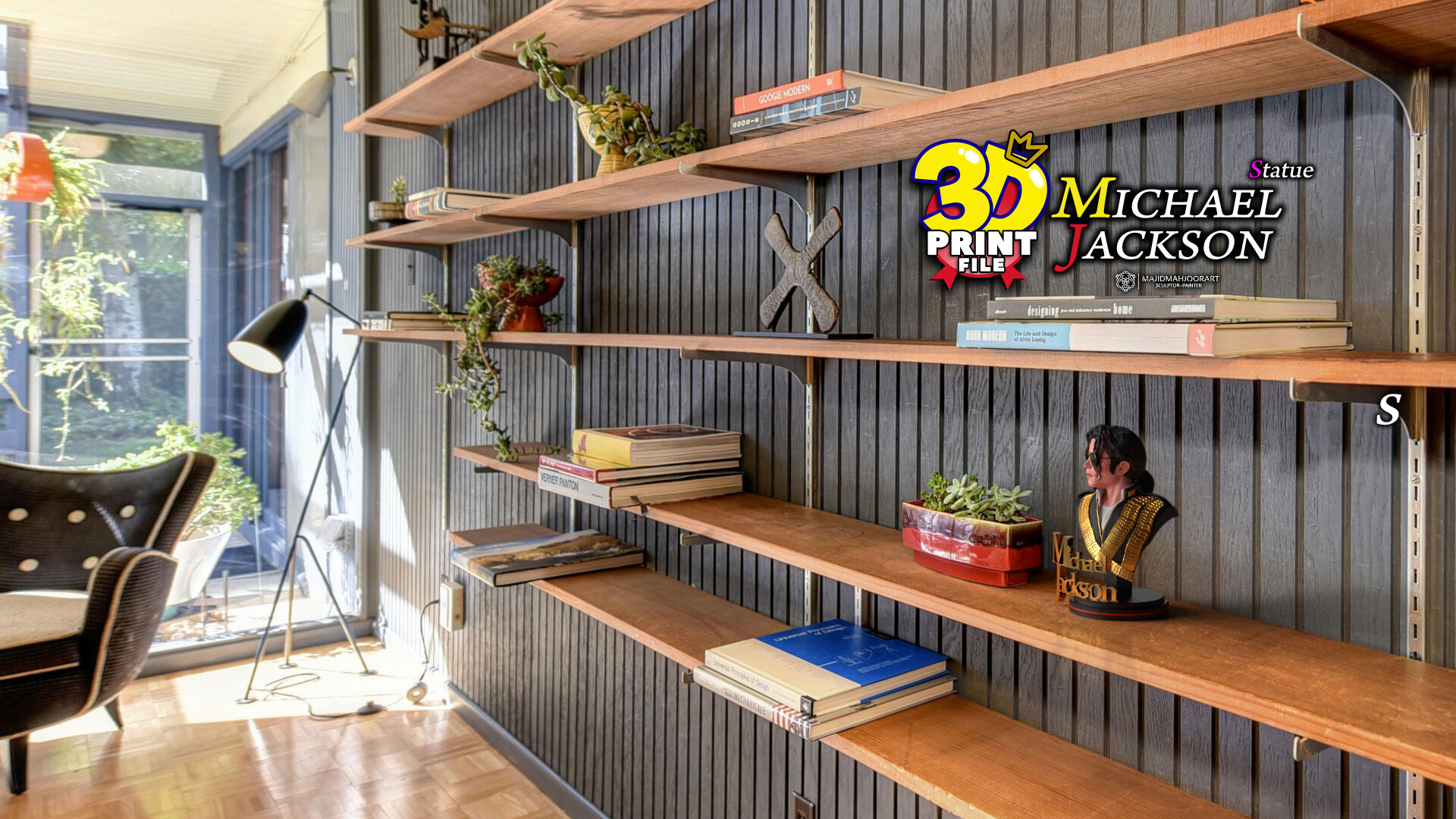 Michael Jackson 3D model 3d print stl files - 4 different busts - تصویر 13758