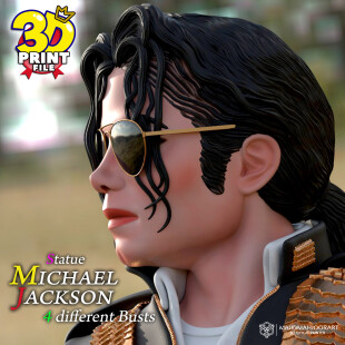 Michael Jackson 3D model 3d print stl files - 4 different busts