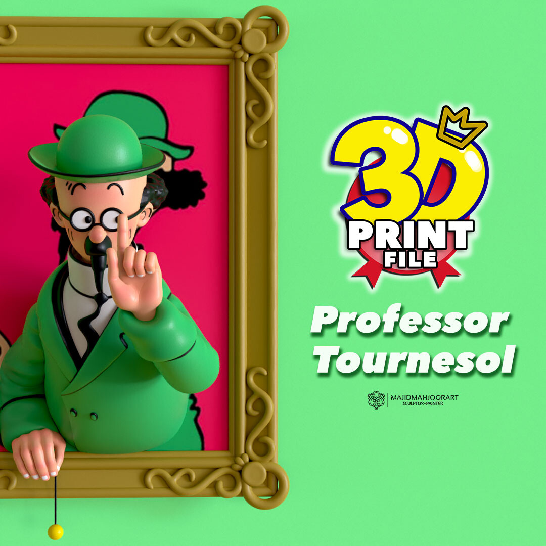 Professor Calculus 3d model Professor Tournesol - for 3d printing - تصویر 13841