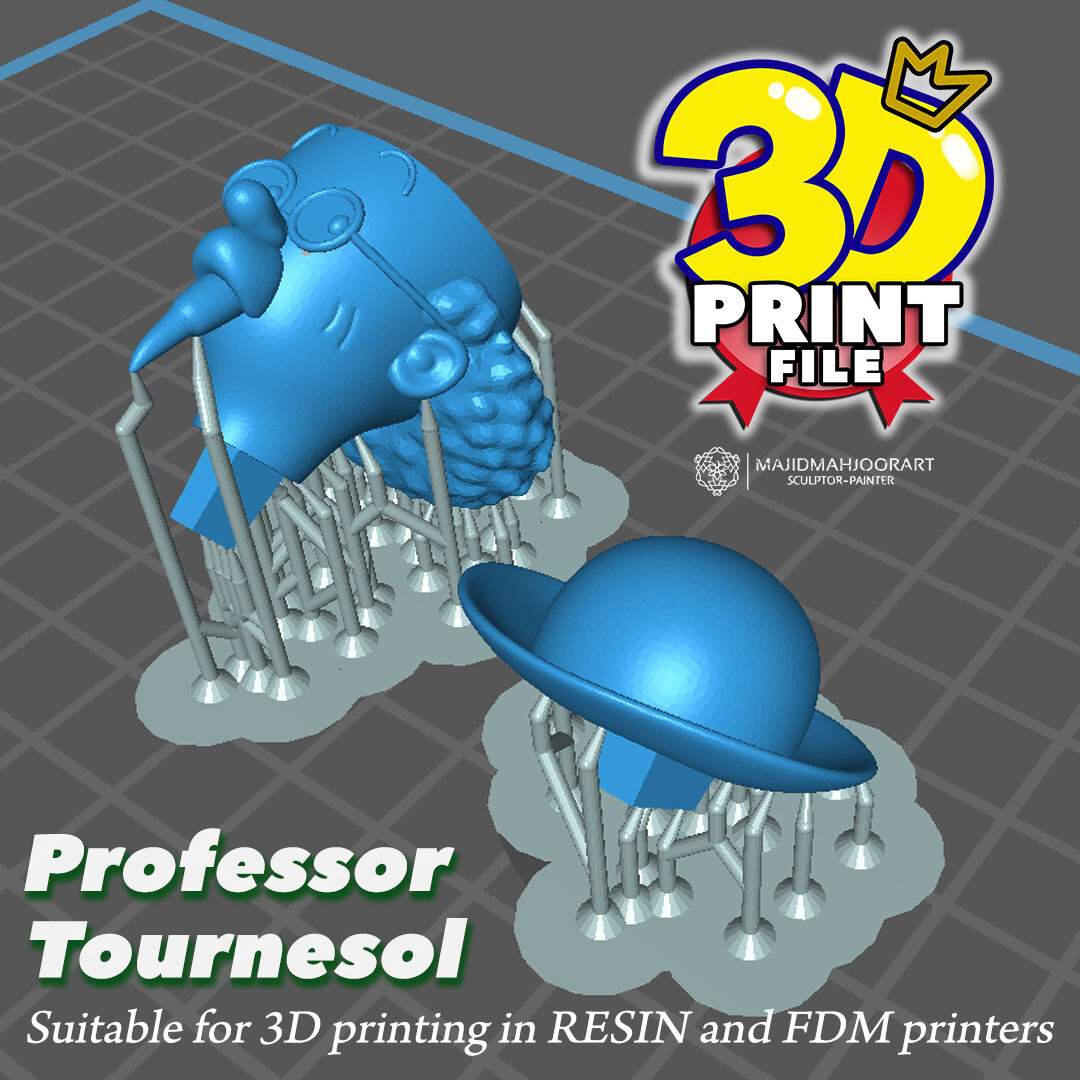 Professor Calculus 3d model Professor Tournesol - for 3d printing - تصویر 13845