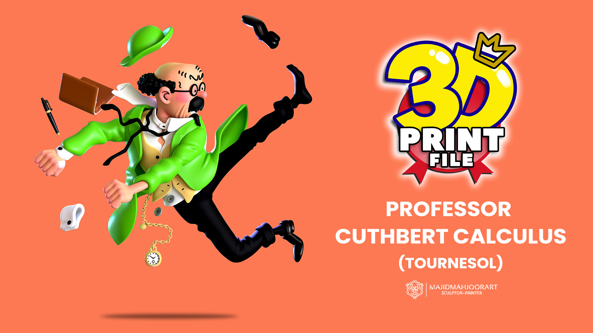 PROFESSOR CALCULUS TOURNESOL 3D model 3D printable model - تصویر 13984