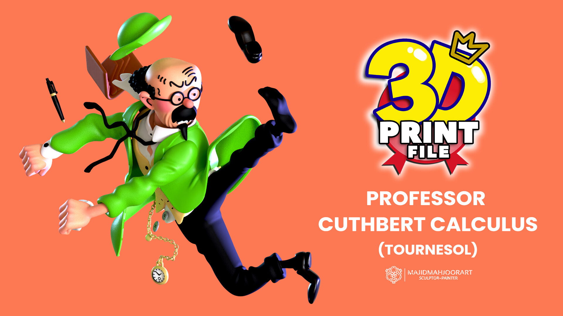 PROFESSOR CALCULUS TOURNESOL 3D model 3D printable model - تصویر 13986