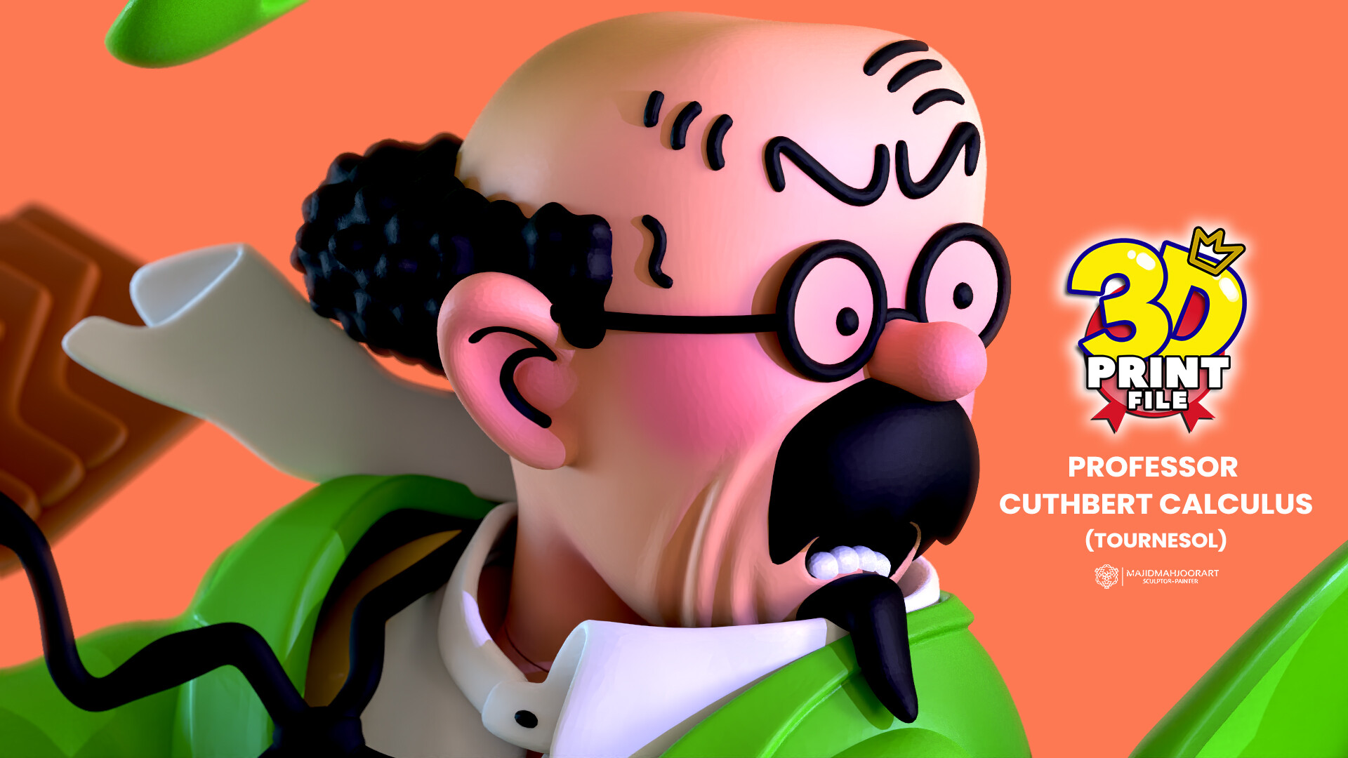 PROFESSOR CALCULUS TOURNESOL 3D model 3D printable model - تصویر 13992