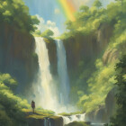 A waterfall of paintings