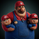 Studio Lighting of "Super Mario Family"