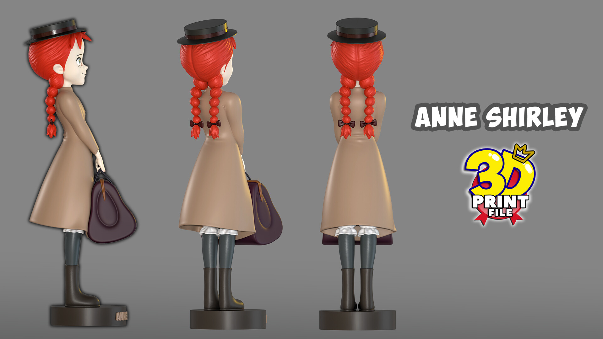 Anne Shirley 3d model for 3d print and render - تصویر 14645