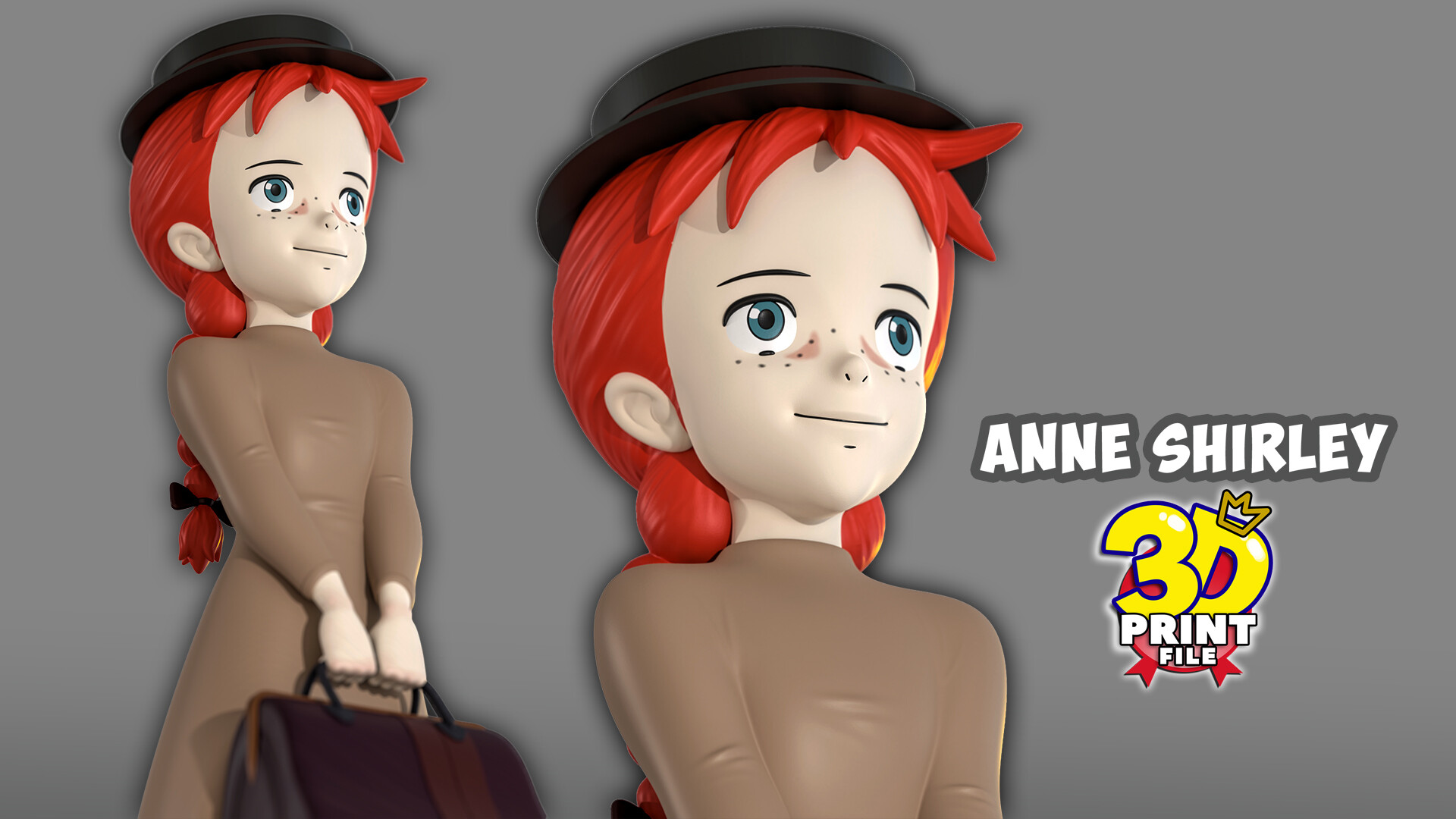 Anne Shirley 3d model for 3d print and render - تصویر 14646