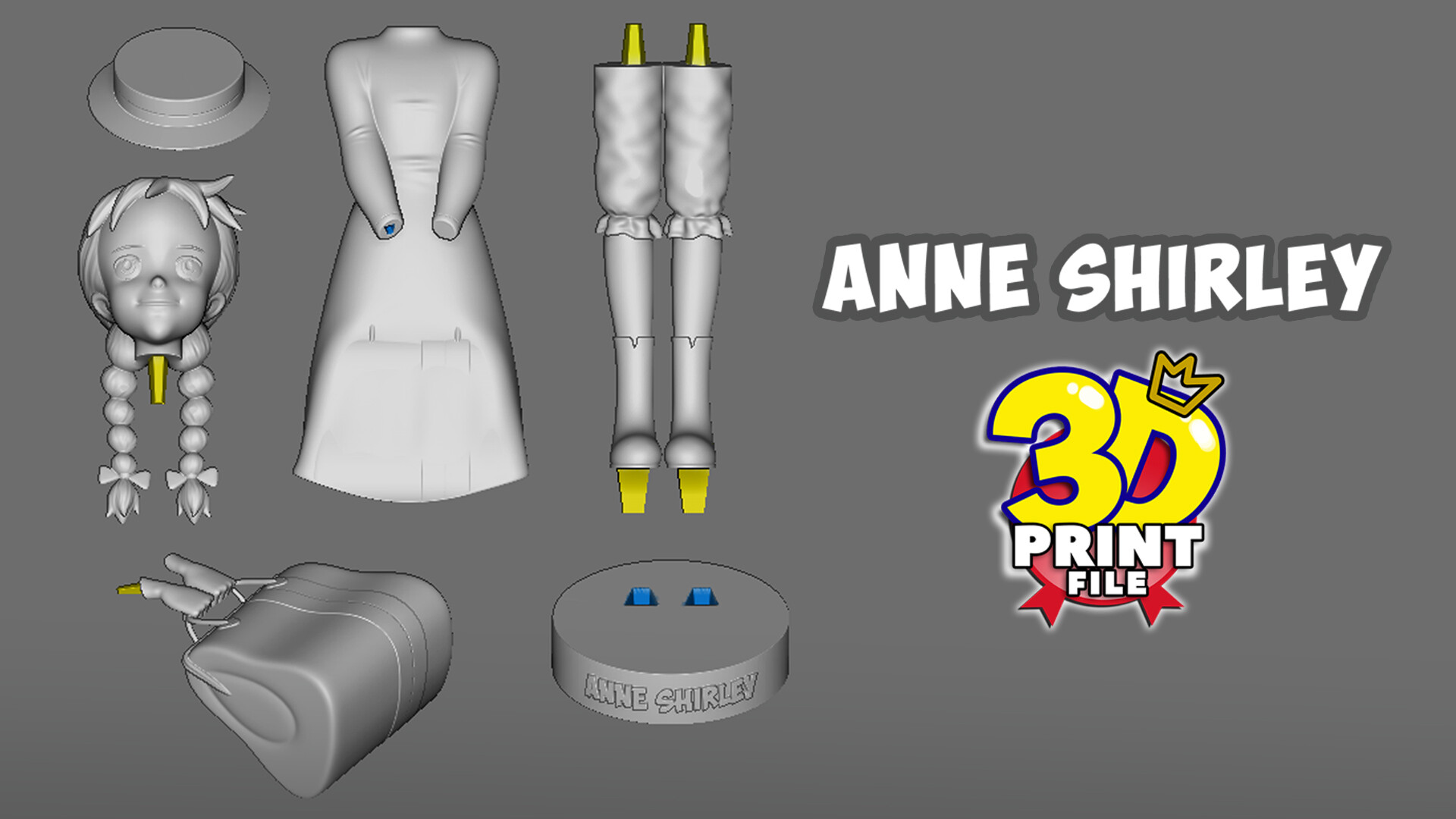 Anne Shirley 3d model for 3d print and render - تصویر 14649