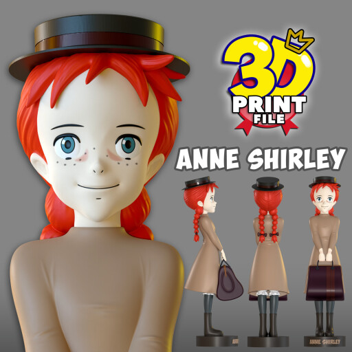 Anne Shirley 3d model for 3d print and render