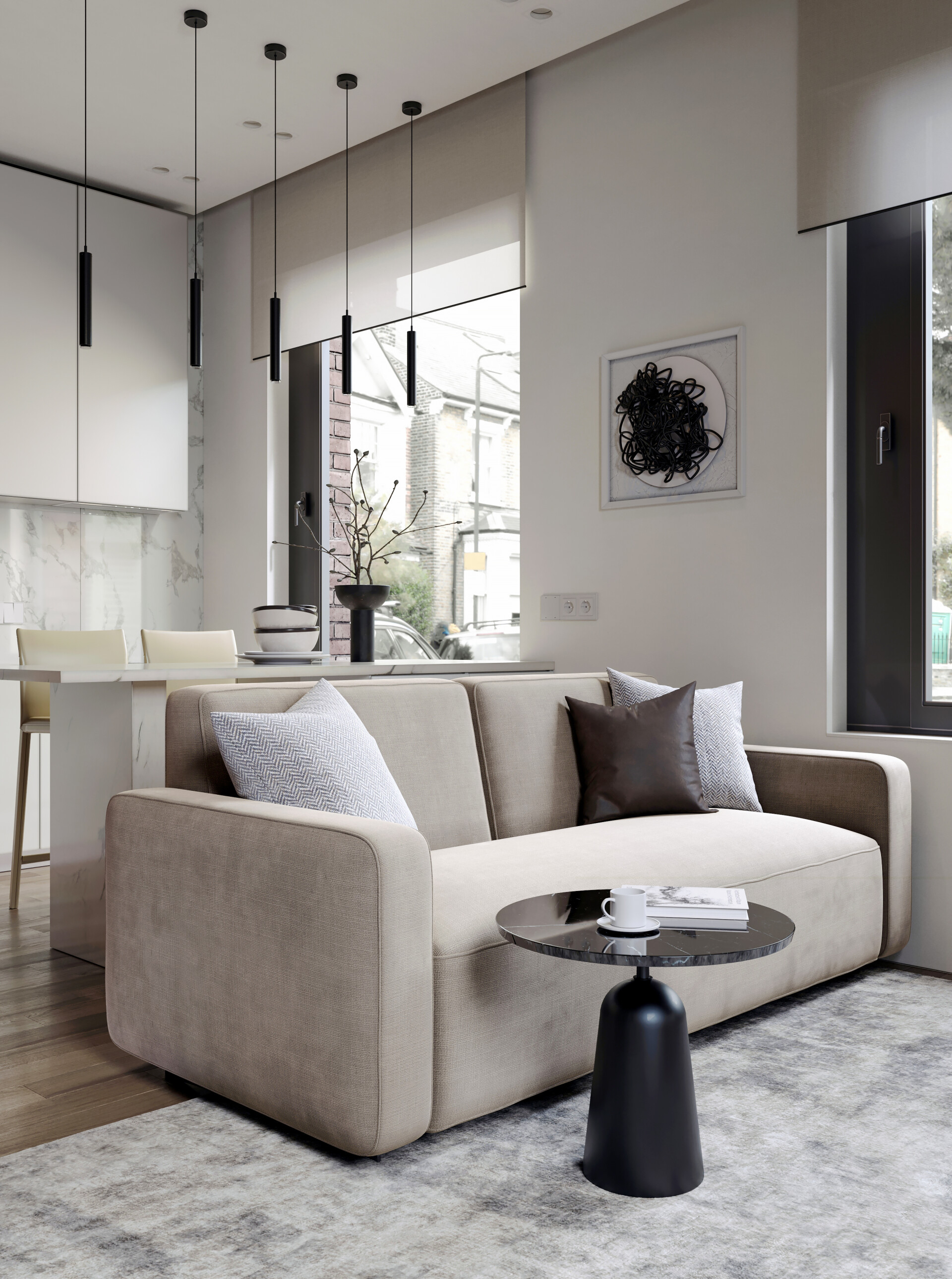 Interior visualization of an apartment in moscow - تصویر 14650