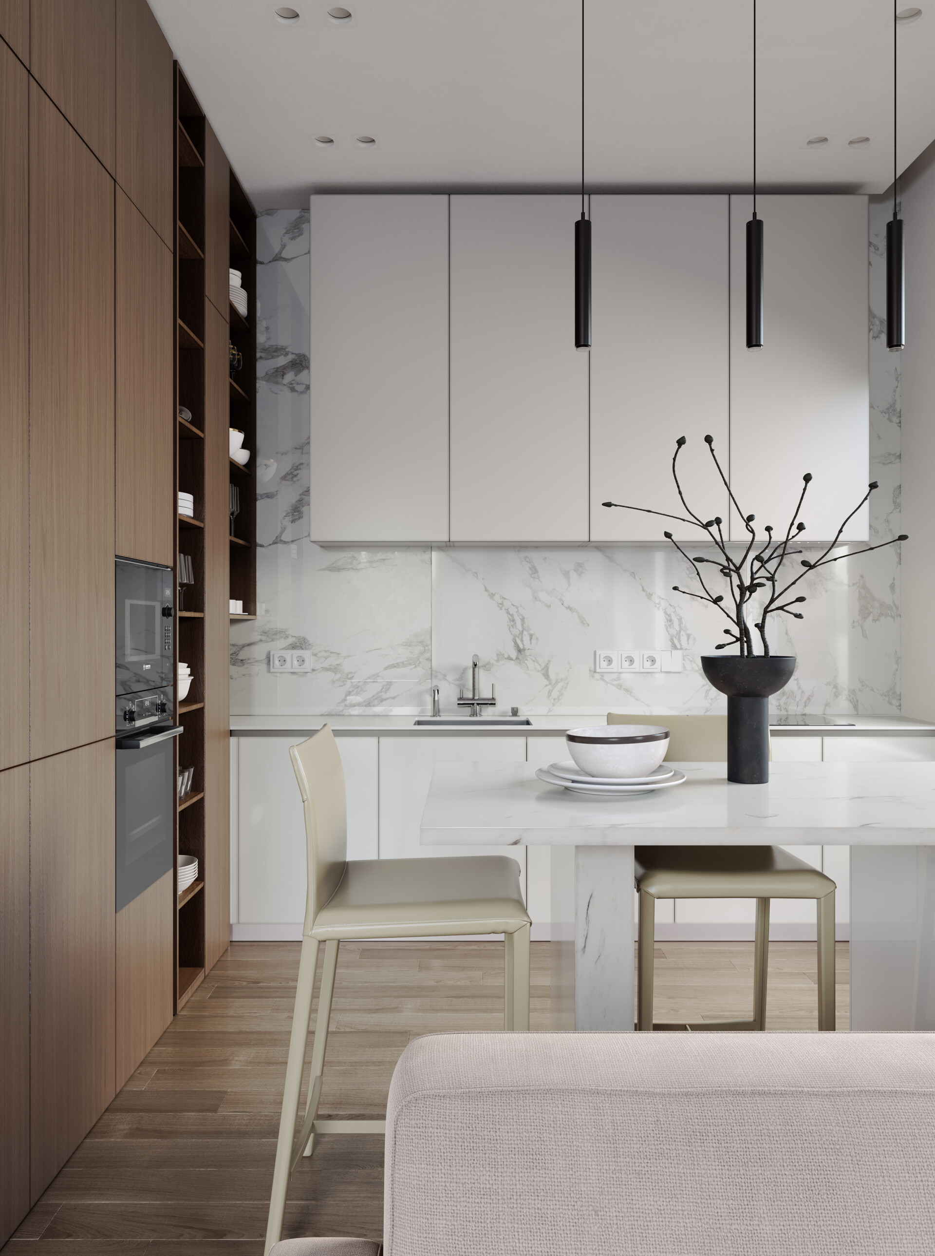 Interior visualization of an apartment in moscow - تصویر 14652