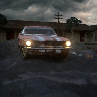 Mustang on balloon ground