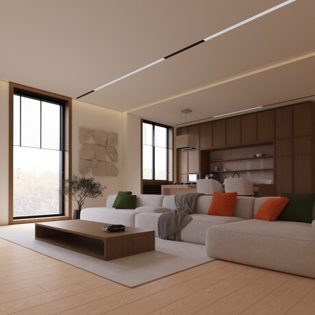 Warm and Inviting Open-Plan Living Space Design