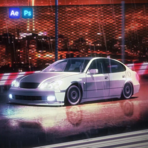 2D Animate | Car drag at night