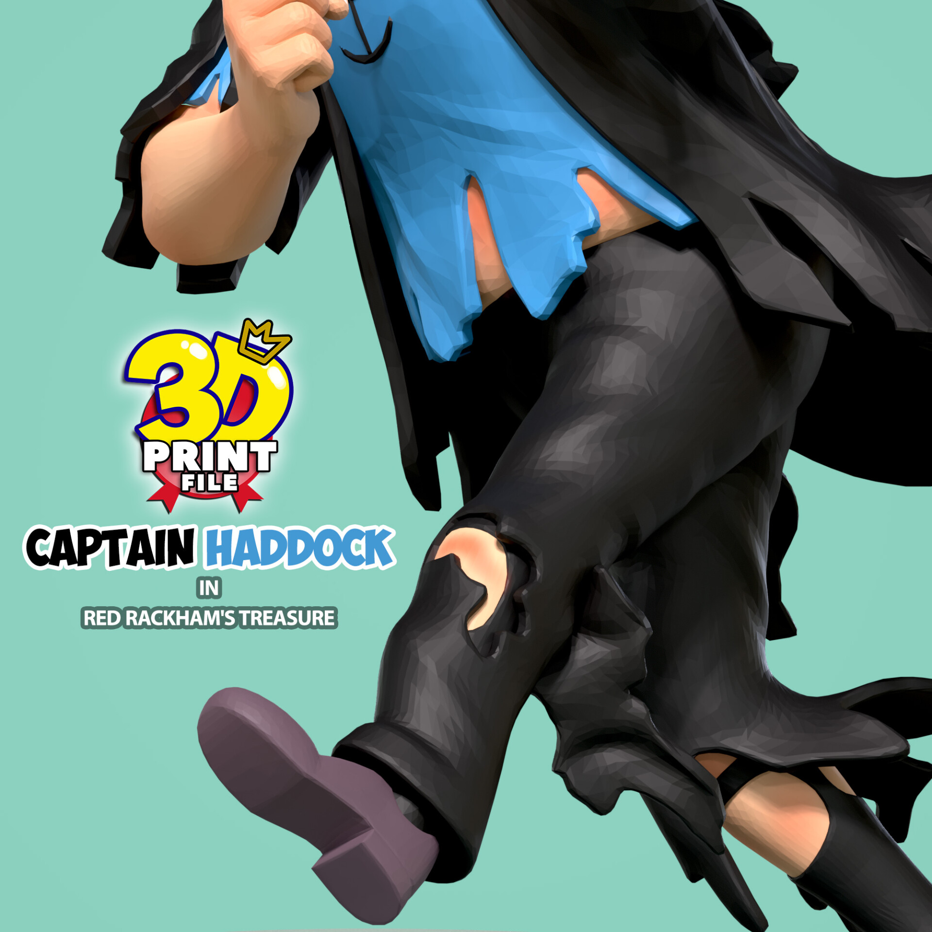 Captain Haddock 3d model in red rackham's treasure - تصویر 15215