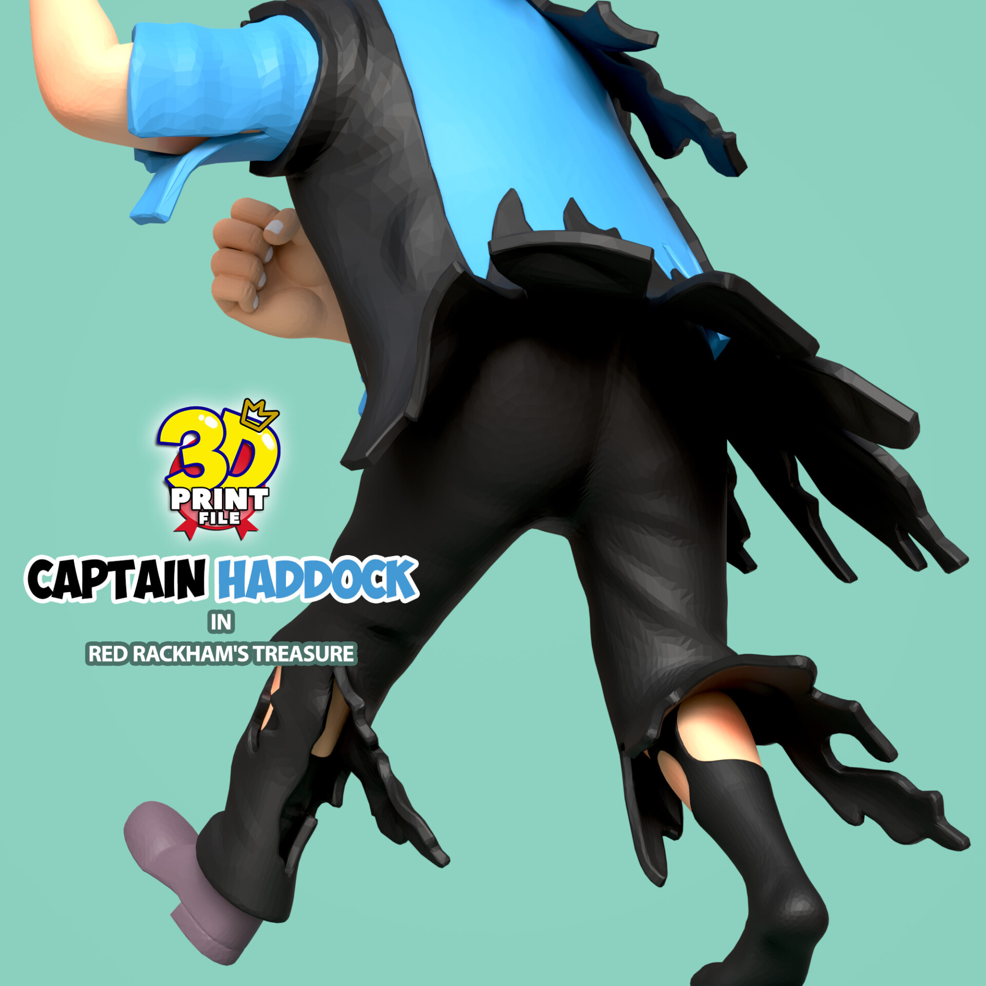 Captain Haddock 3d model in red rackham's treasure - تصویر 15216