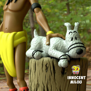 Innocent Milou (snowy) statue