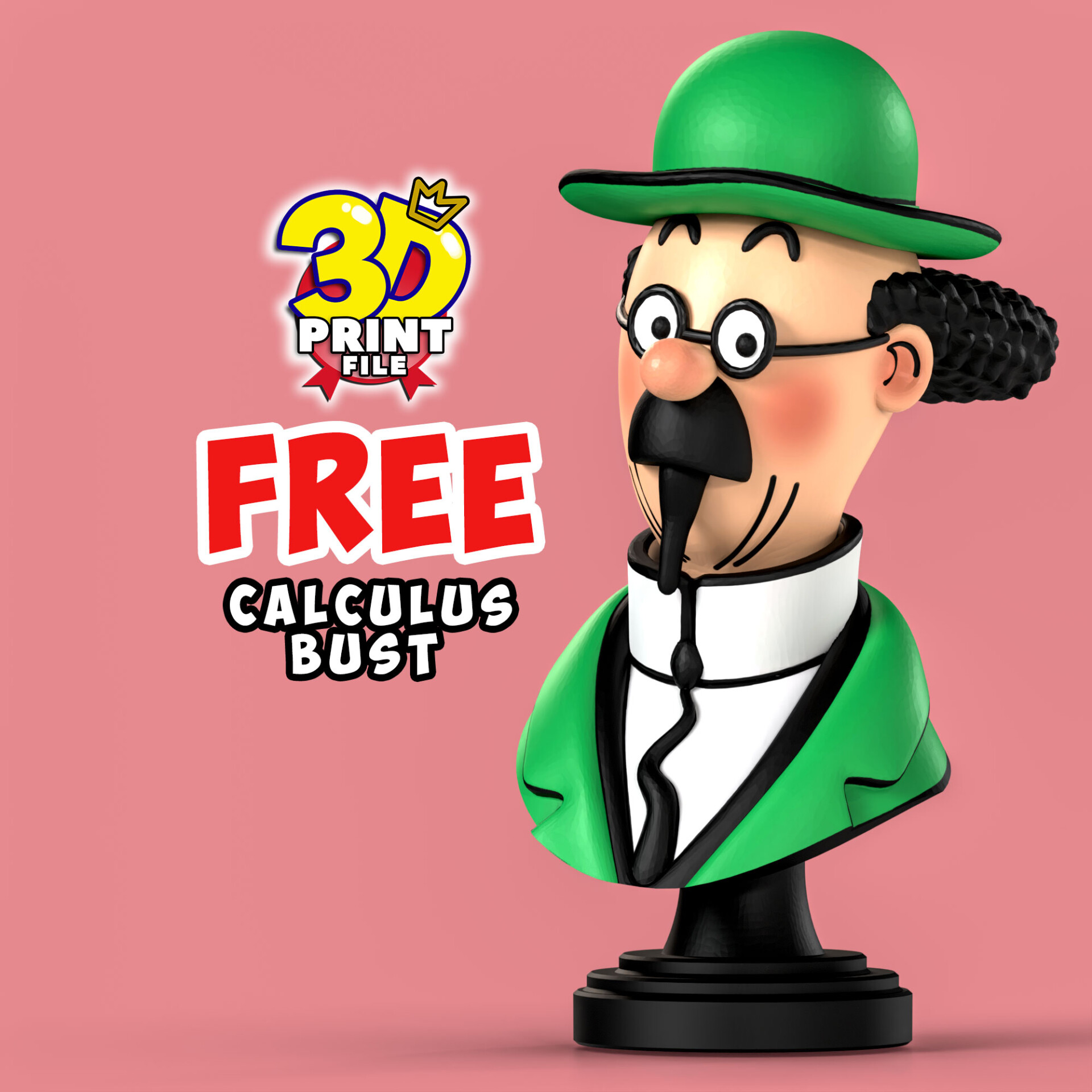 FREE Professor Calculus 3D Bust - تصویر 15341