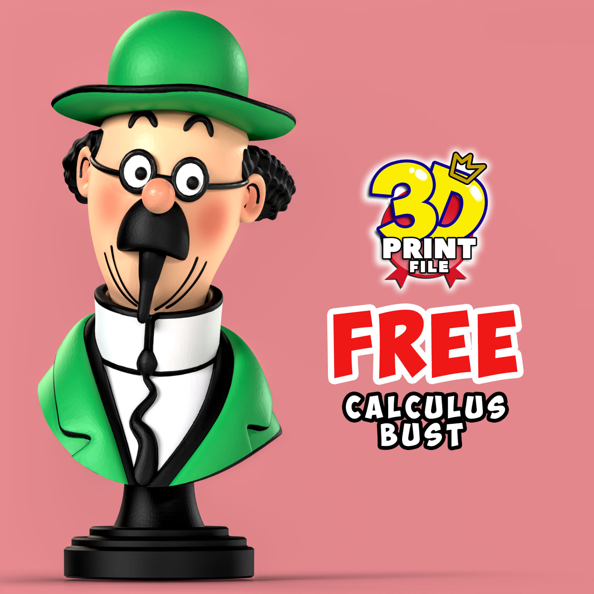 FREE Professor Calculus 3D Bust - تصویر 15347