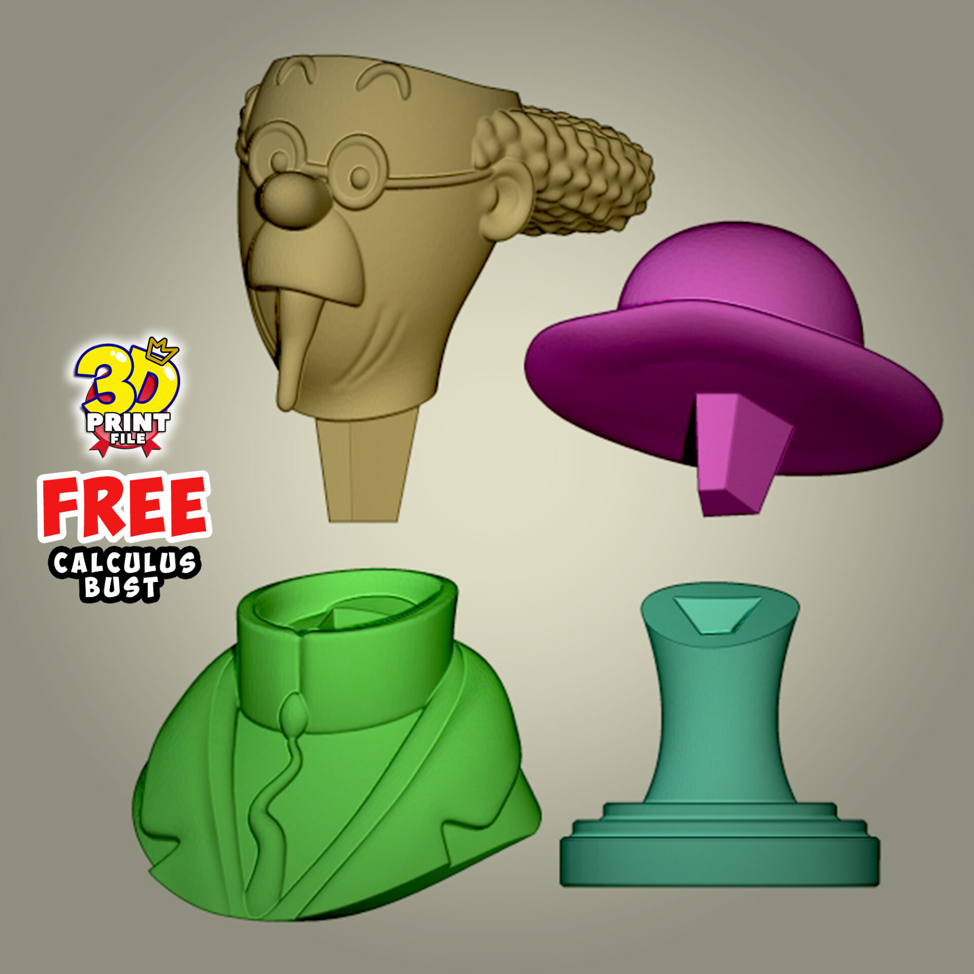 FREE Professor Calculus 3D Bust - تصویر 15350