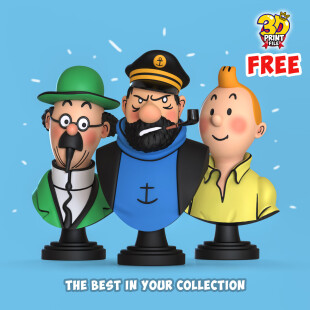 FREE CAPTAIN HADDOCK 3D Bust model