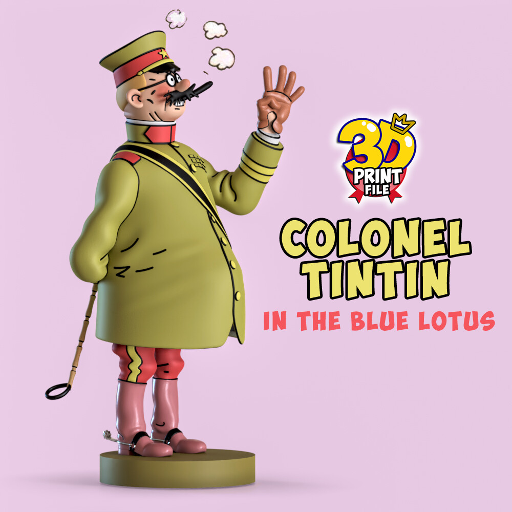 3D colonel TINTIN model for 3d printing - تصویر 15506