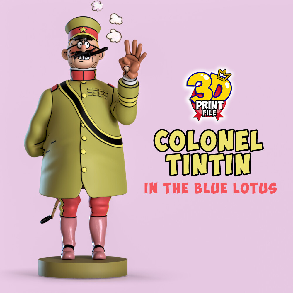 3D colonel TINTIN model for 3d printing - تصویر 15510