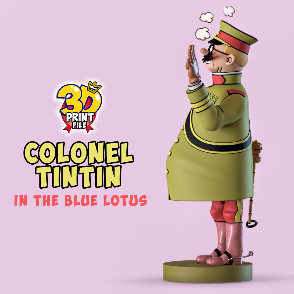 3D colonel TINTIN model for 3d printing - تصویر 15509
