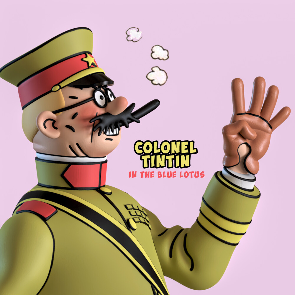 3D colonel TINTIN model for 3d printing - تصویر 15512