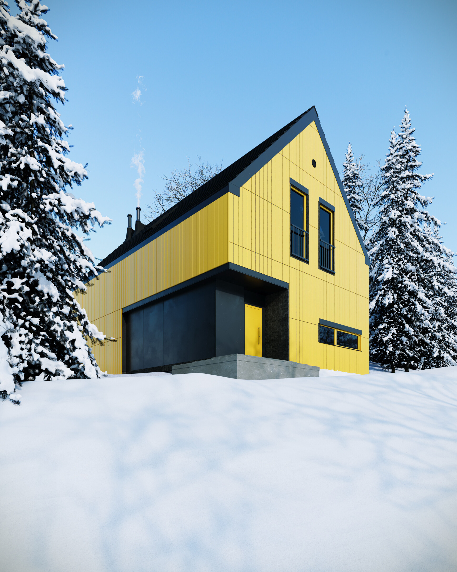 Cabin in the Snowy Mountains ❄️🌲 - تصویر 15541