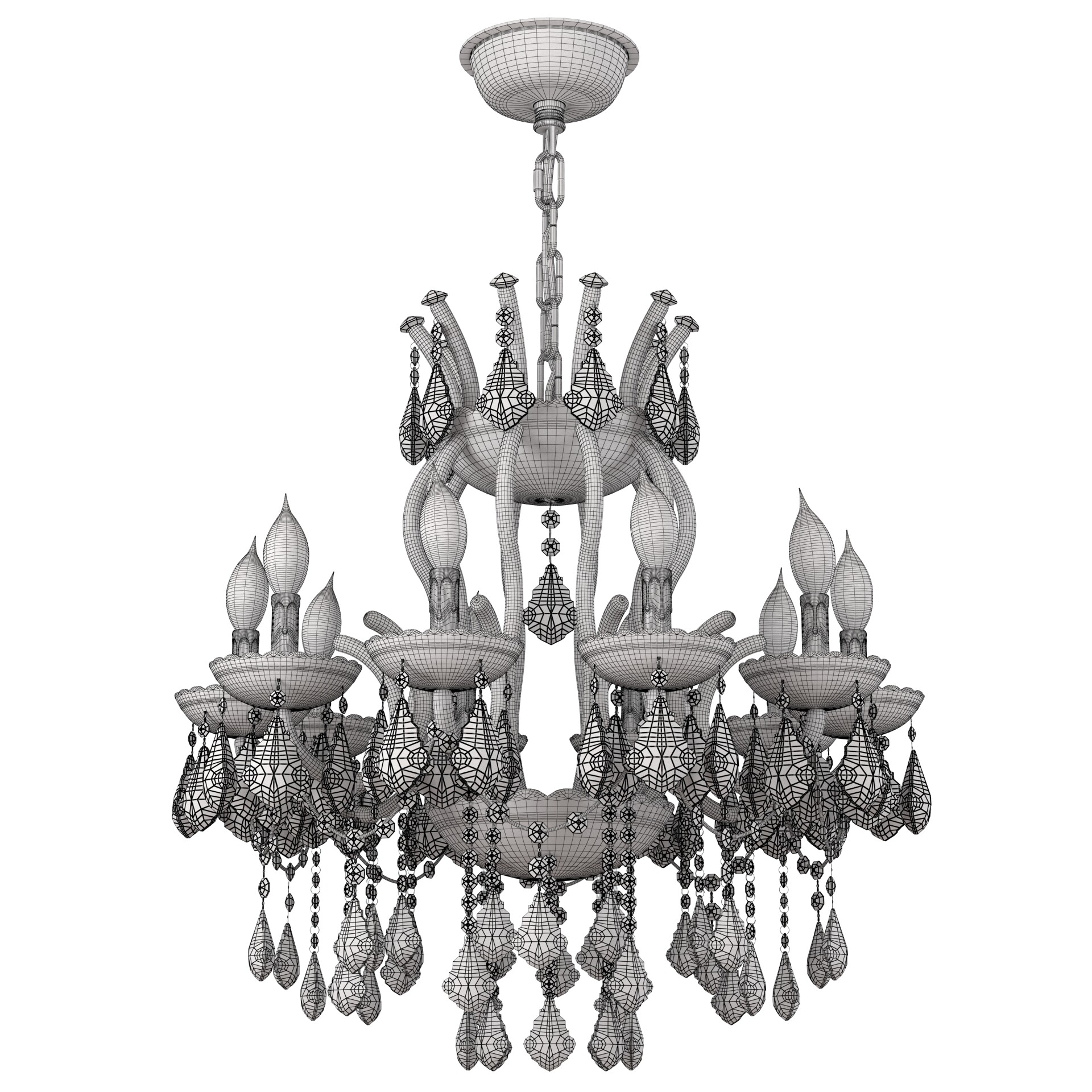 Luxury Maria Theresa Crystal Chandeliers 3d Model - تصویر 15572