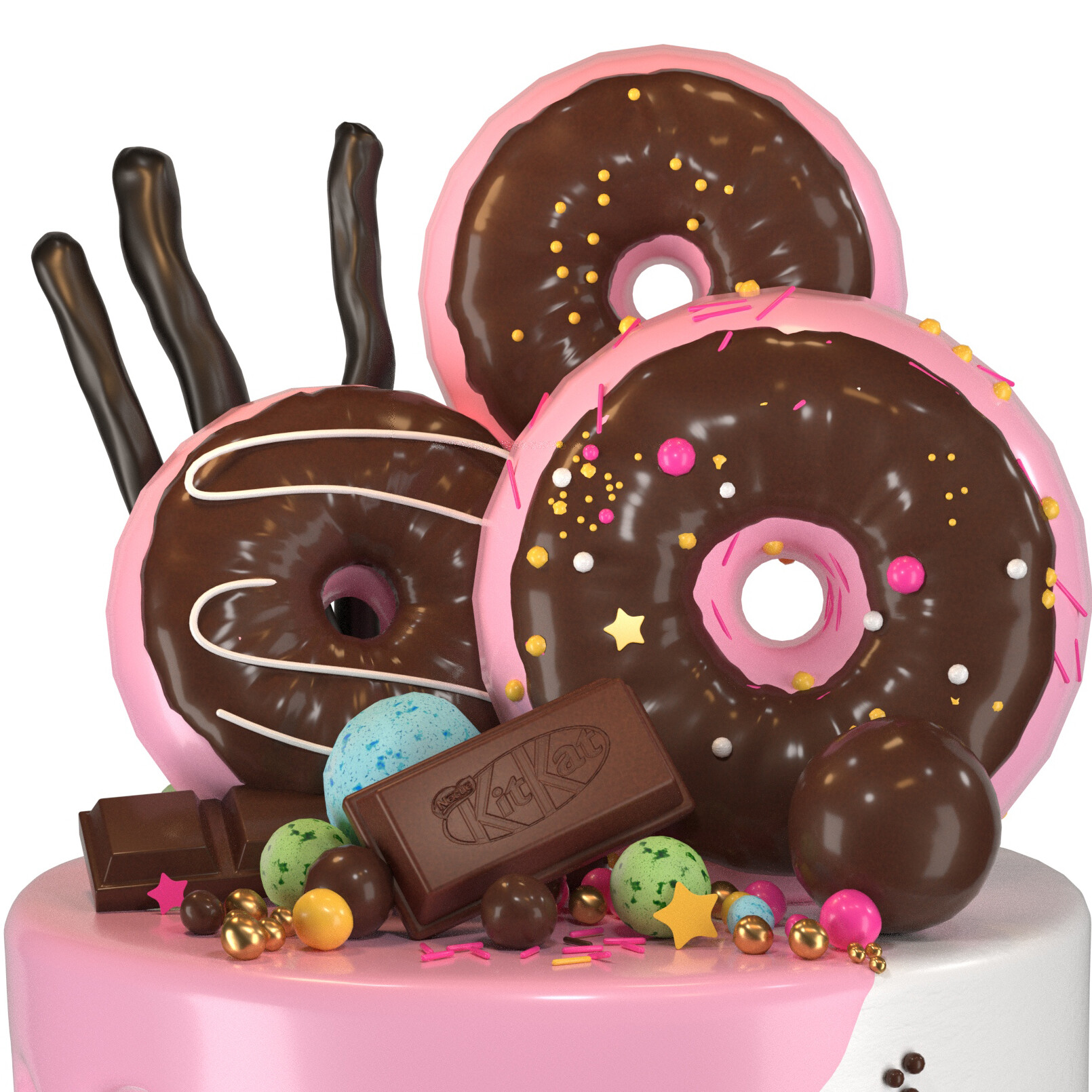 Birthday Cake Donut 3dmodel - تصویر 15583