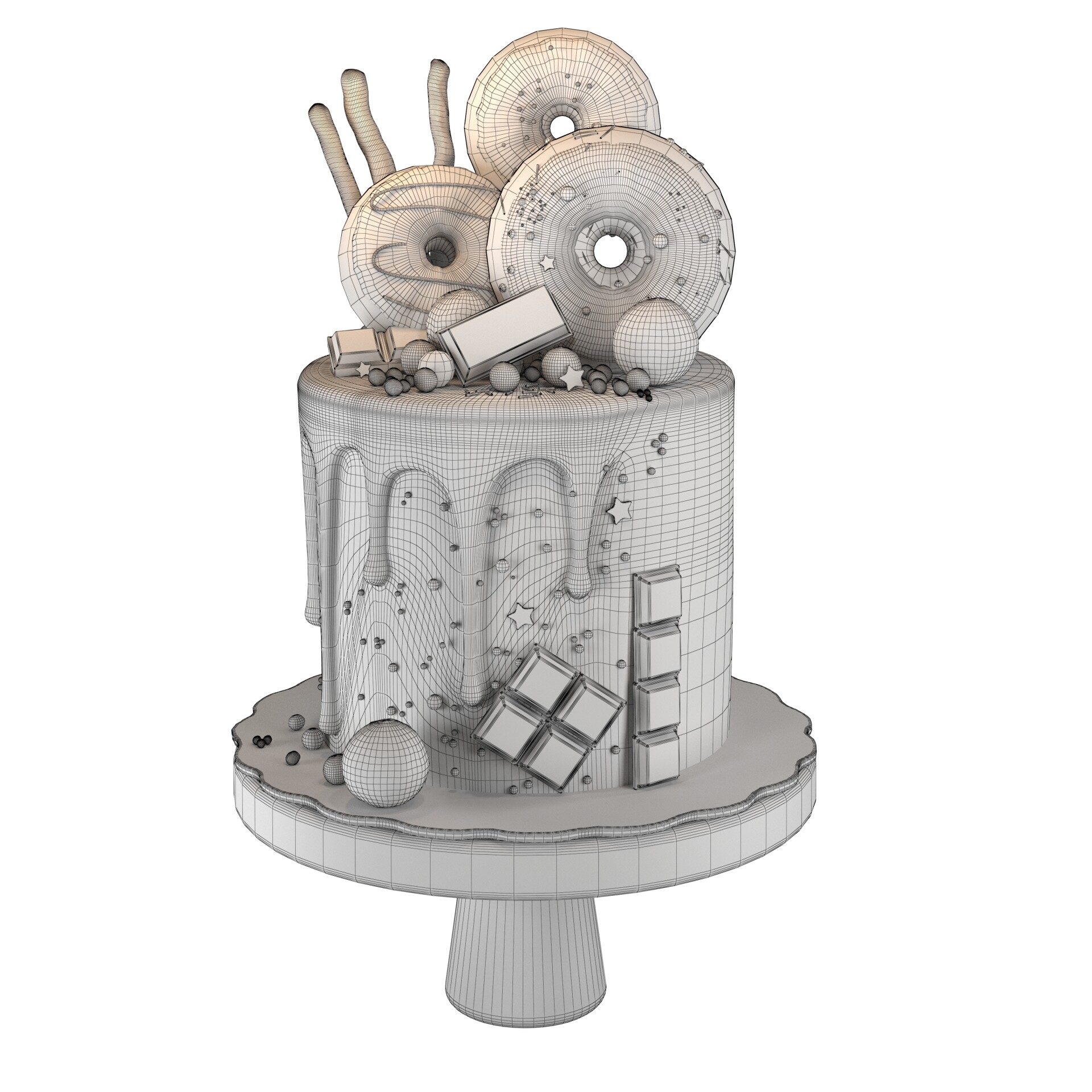 Birthday Cake Donut 3dmodel - تصویر 15587