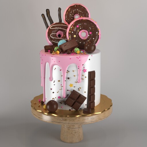 Birthday Cake Donut 3dmodel