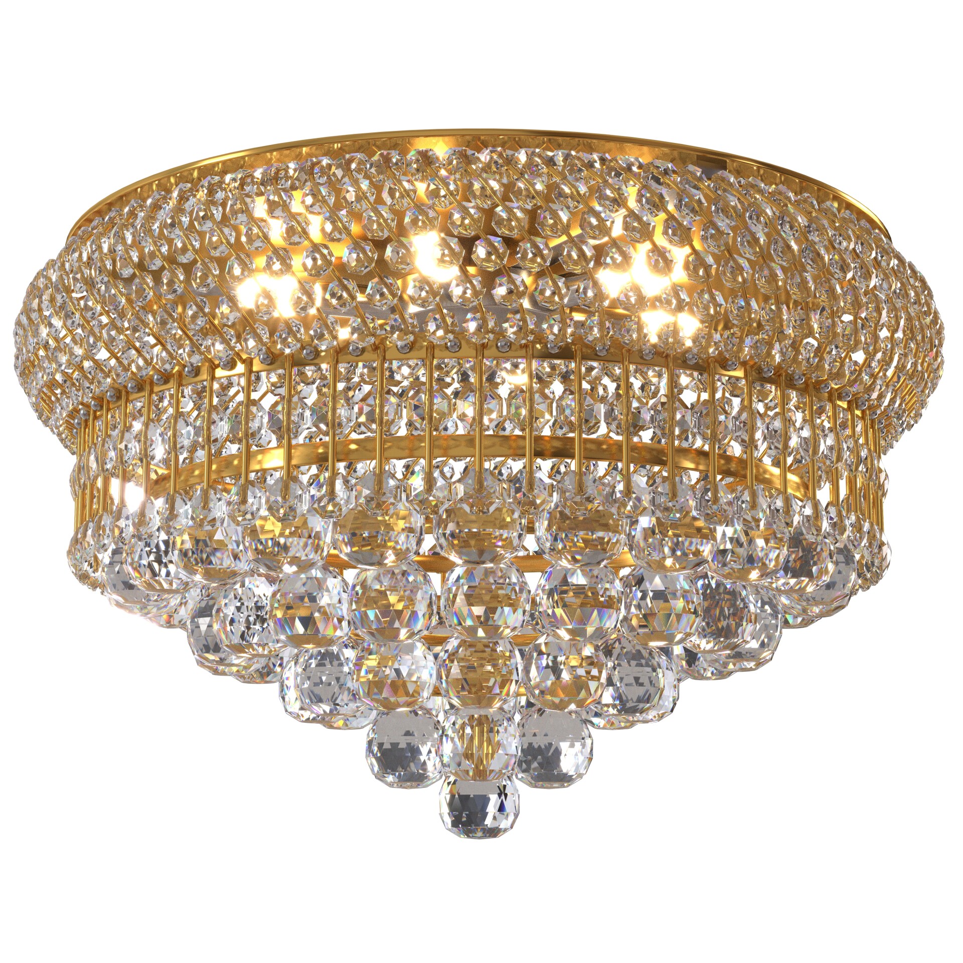 Crystal Flush Mount Chandelier Ceiling Light - تصویر 15601