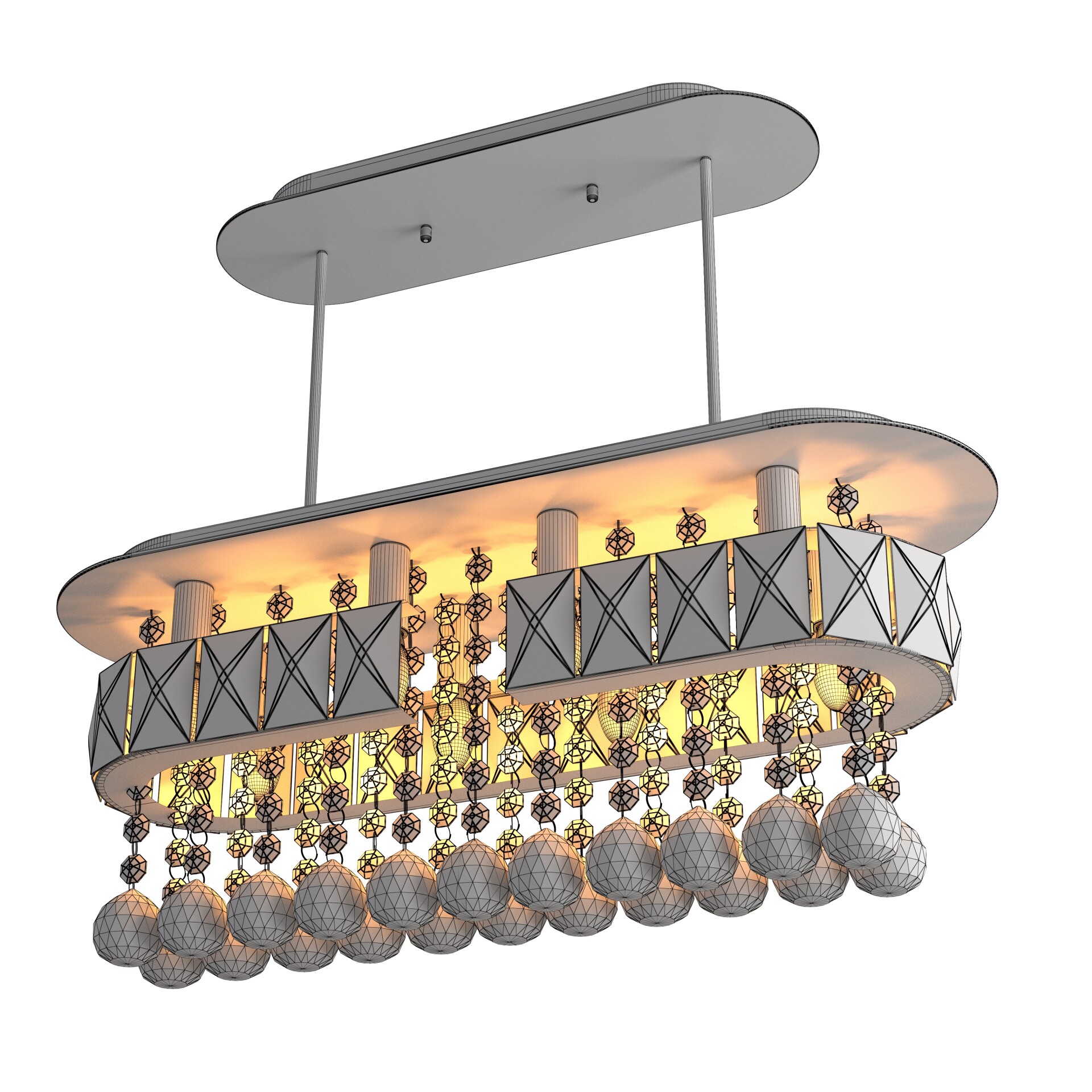 Chrome Chandeliers Rectangle Light - تصویر 15644