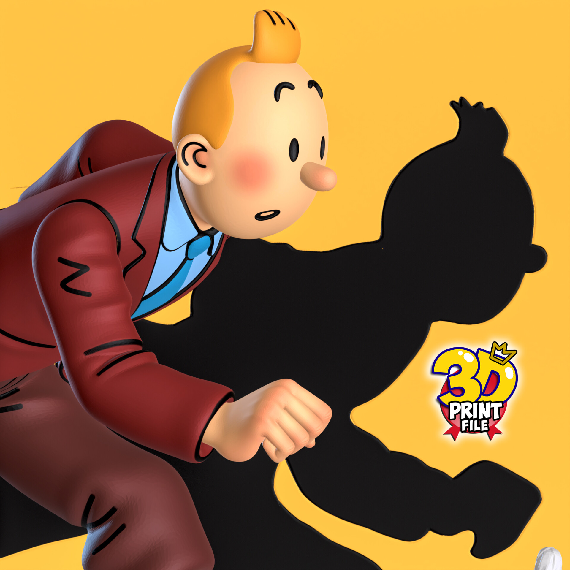 TINTIN AND SNOWY 3D model DIORAMA V.1 (stand and relief) - تصویر 15656