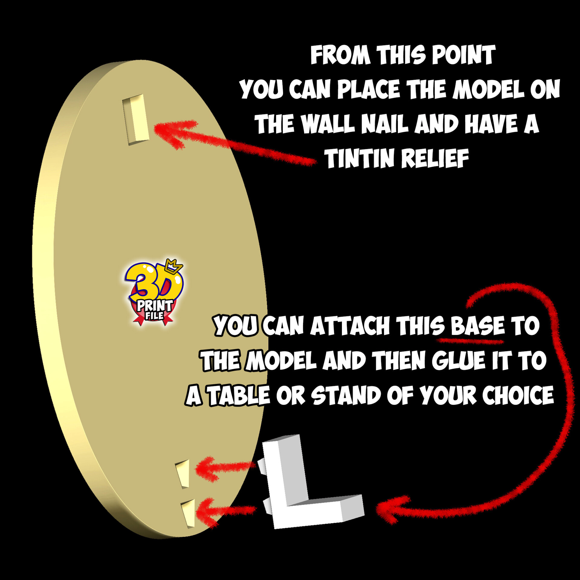 TINTIN AND SNOWY 3D model DIORAMA V.1 (stand and relief) - تصویر 15660