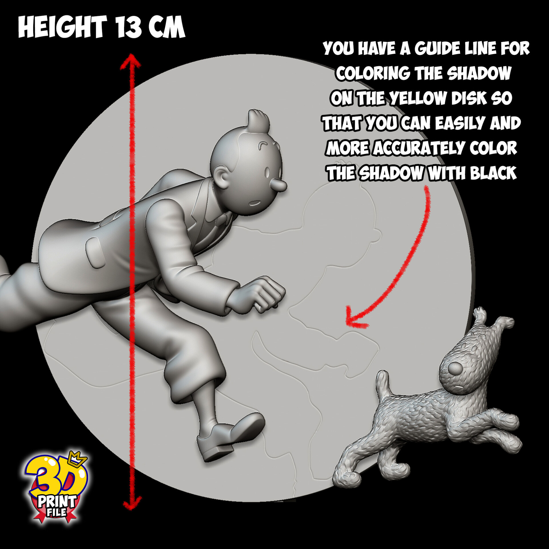 TINTIN AND SNOWY 3D model DIORAMA V.1 (stand and relief) - تصویر 15661